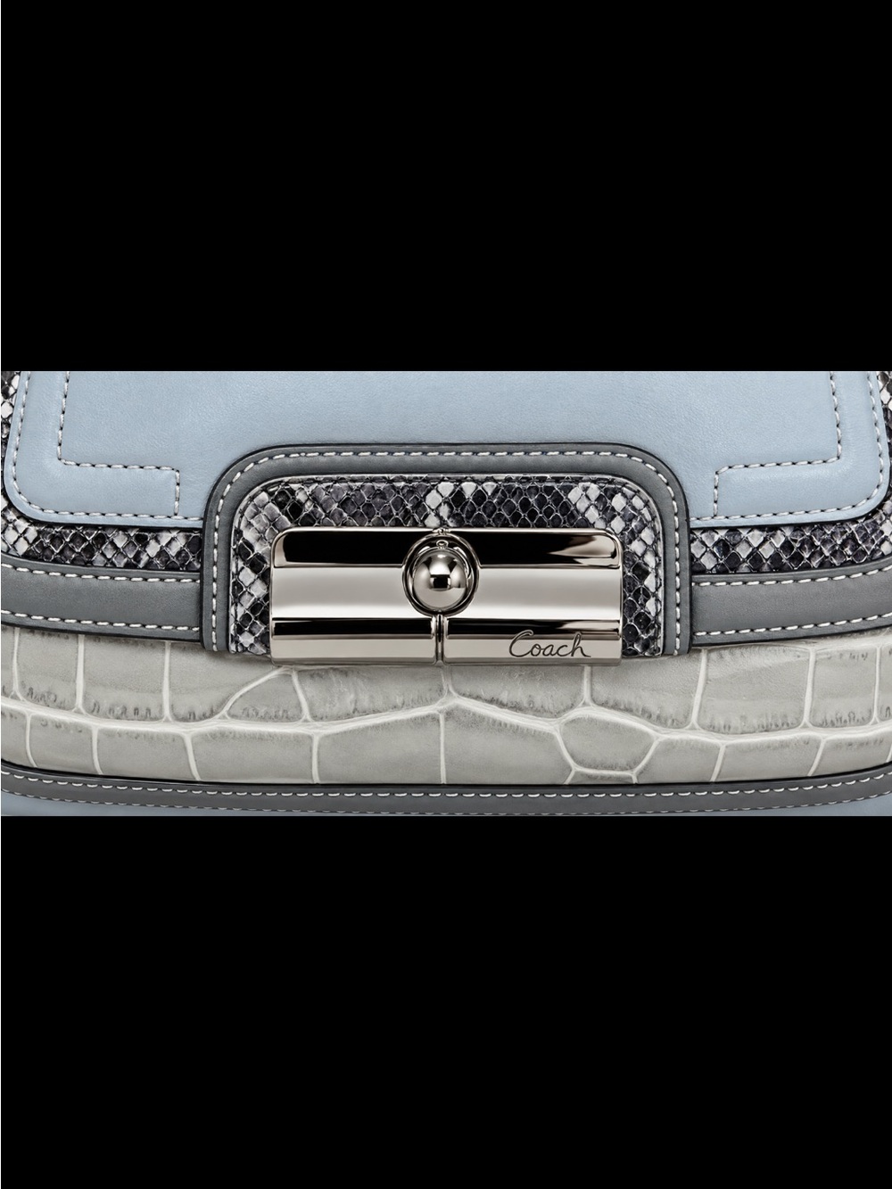 Coach 2010 Kristin Spectator Leather East/West Large Light Grey Tote in EUC - Picture 2 of 8